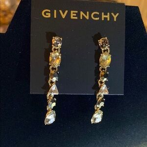 Givenchy Gold and Silver Crystal Drop Earrings